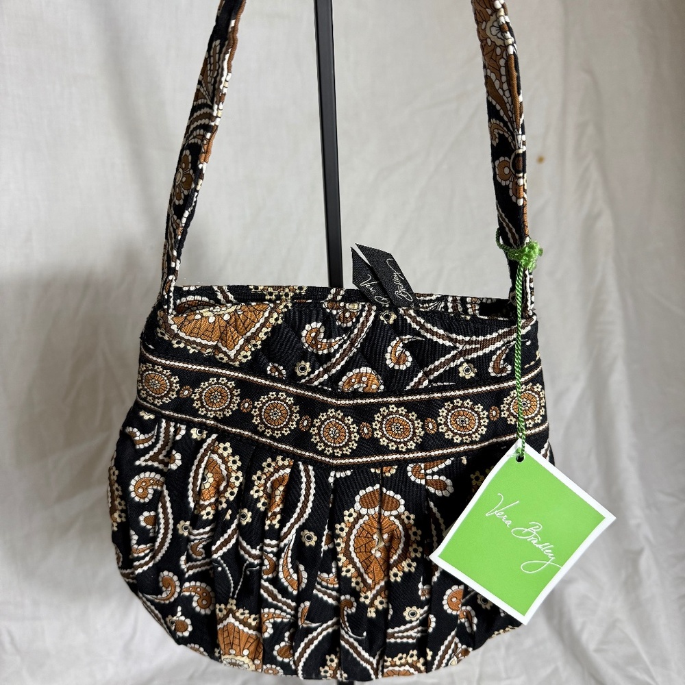 Vera Bradley Quilted Paisley Shoulder Bag / Brown & Black Boho Purse
